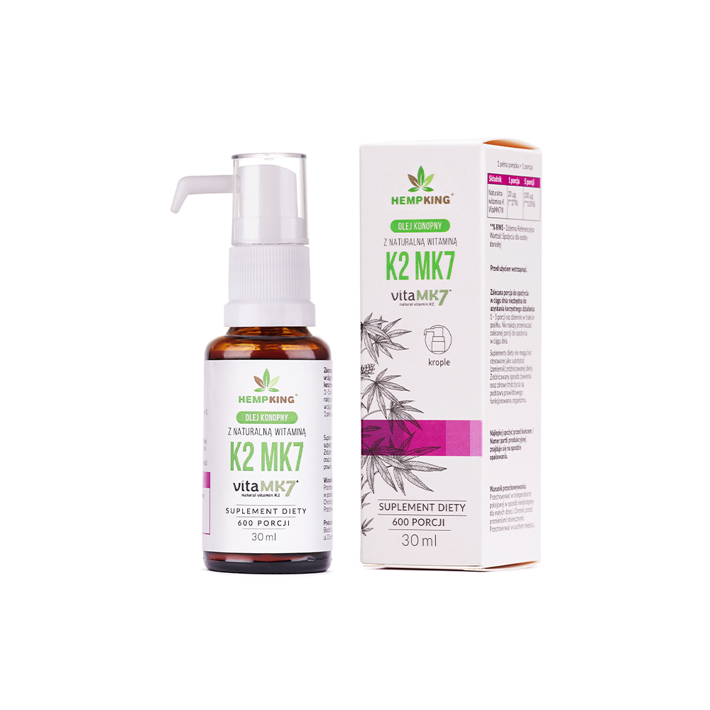 Witamina K2 MK7 w bio oleju konopnym - 30 ml — zdjęcie 1