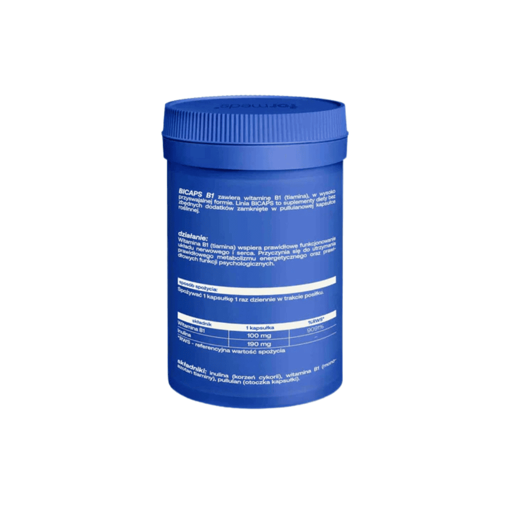 Wysoka Dawka Witamina B1 BICAPS B1 Formeds 100 mg (Tiamina) 60 kapsułek Czysty Skład — miniatura 3